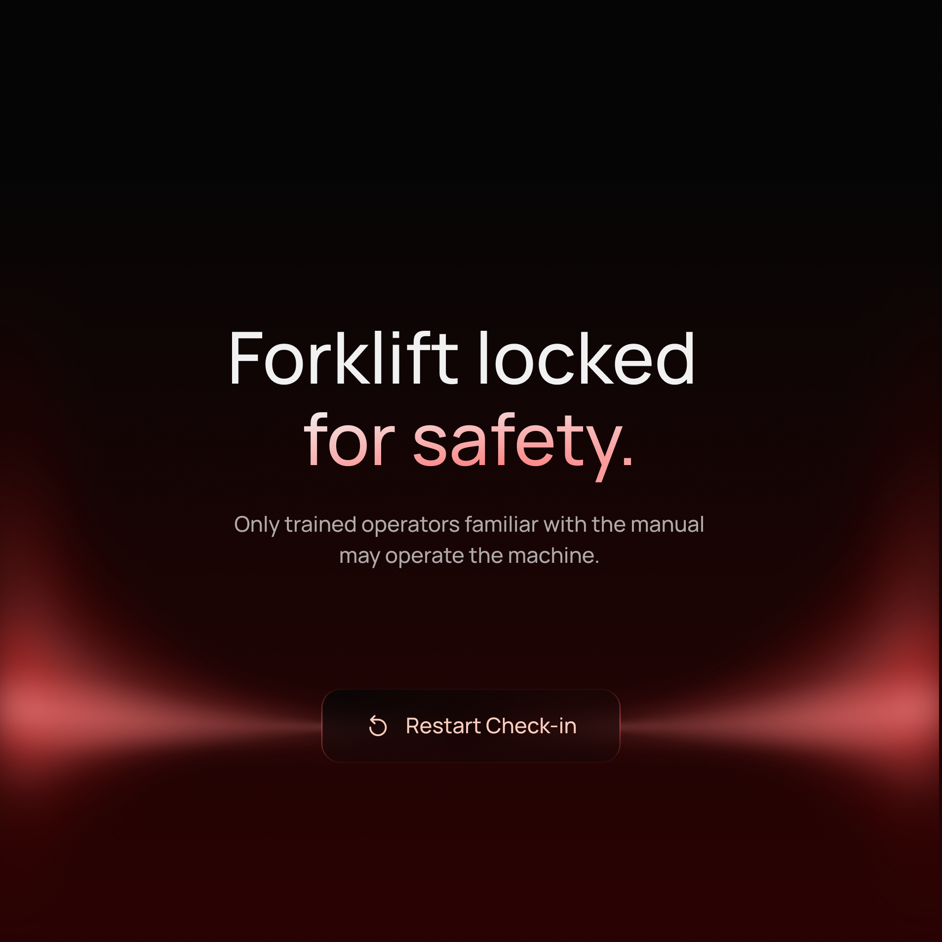 Clear machine lock message and check-in action