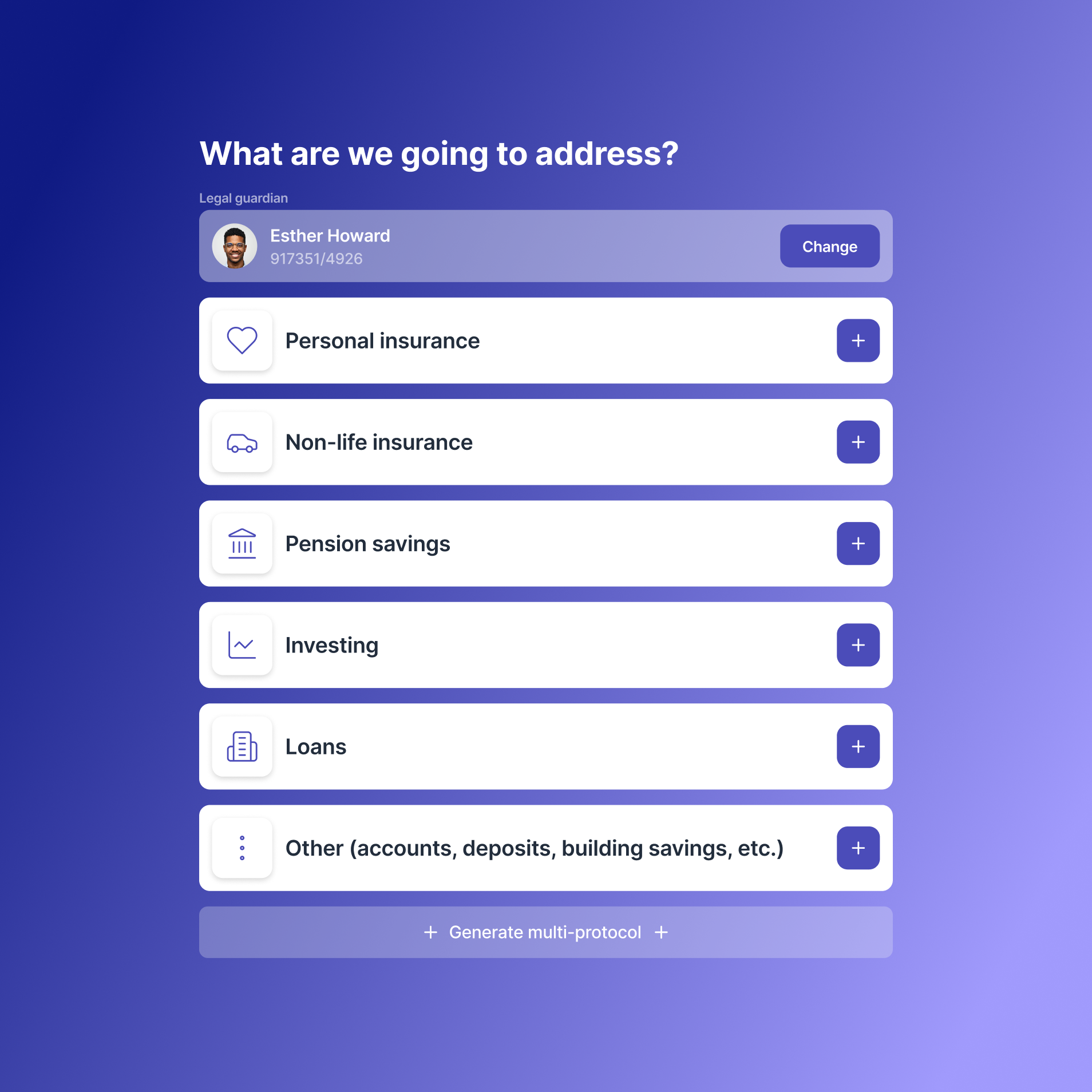 Multiple financial product categories in one protocol