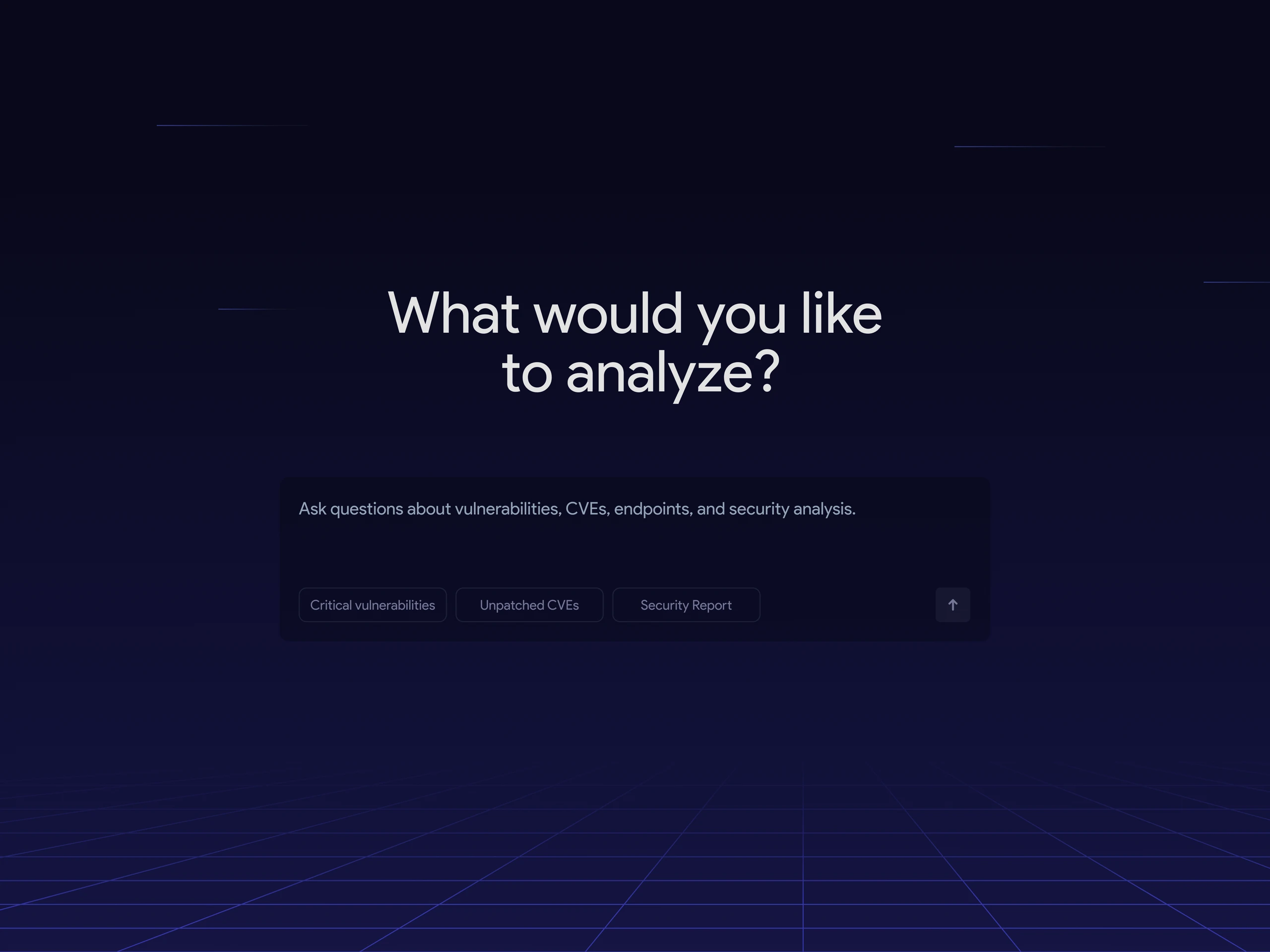 Conversational starting point for investigating vulnerabilities, endpoints, and security data