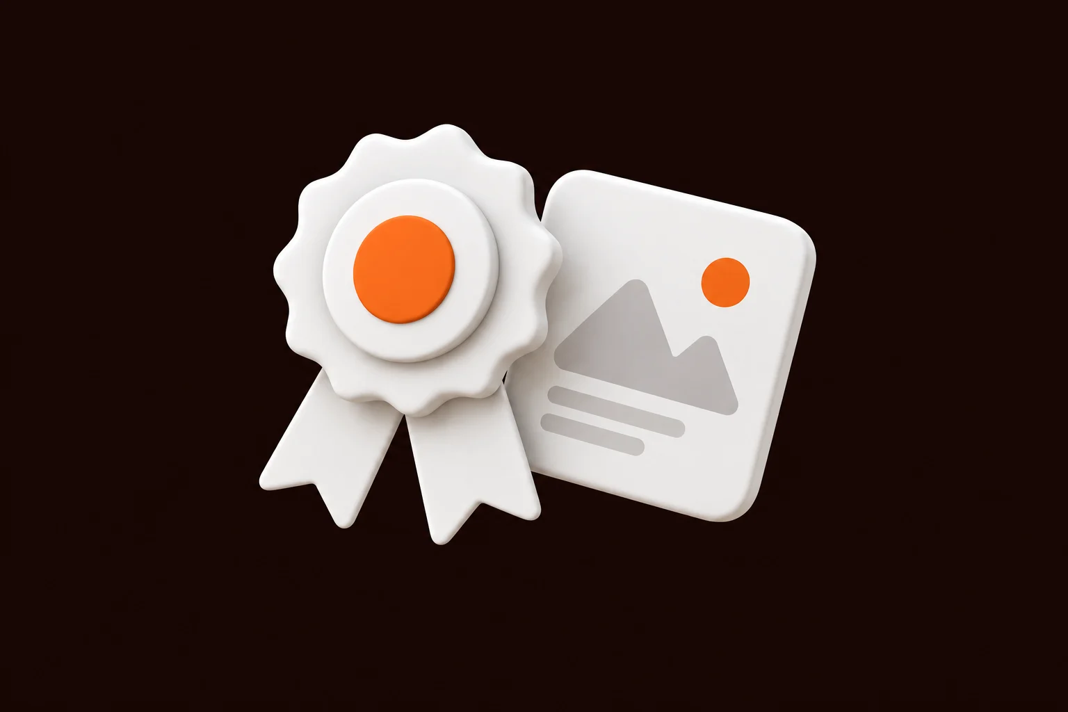 White 3D design award and portfolio tile on a dark background.